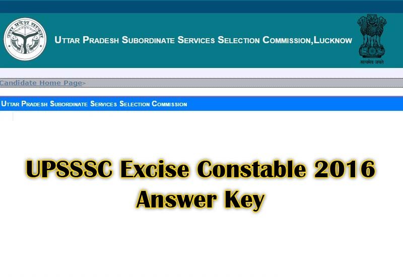 UPSSSC Excise Constable 2016 Answer Key