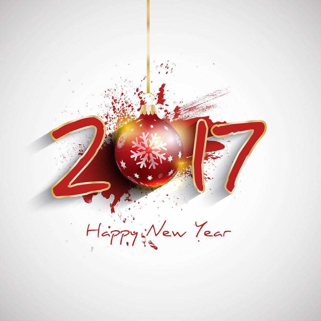 Happy New Year background with typography design