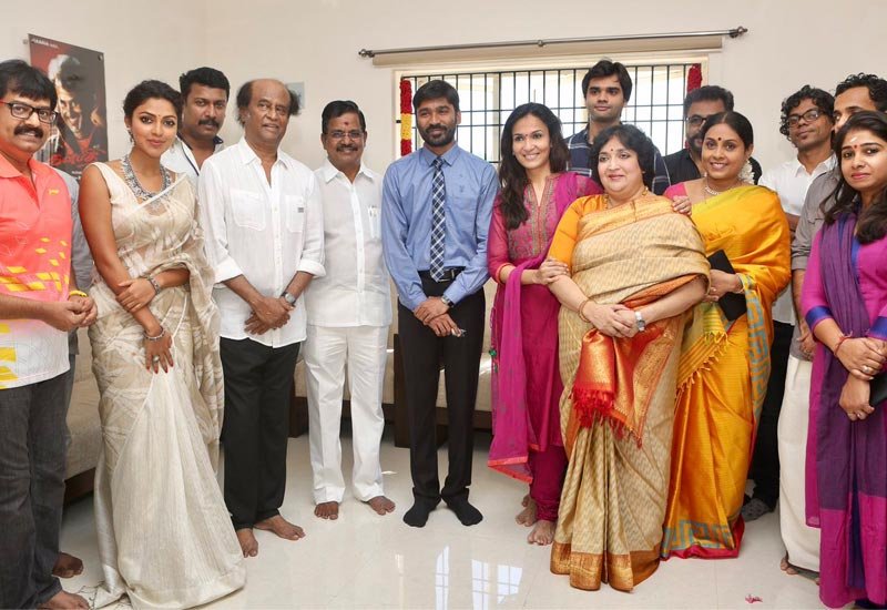 VIP 2 Pooja begins with Superstar Rajini [Photo] along with cast and crew