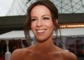 Kate Beckinsale speaking out at an event