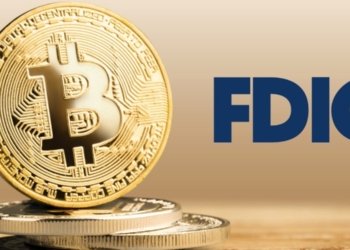 "FDIC logo and cryptocurrency"