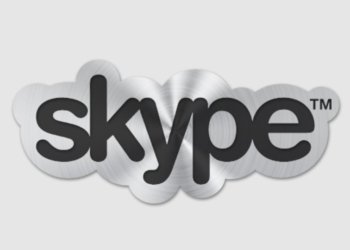 Skype logo at Mobile World Congress 2015