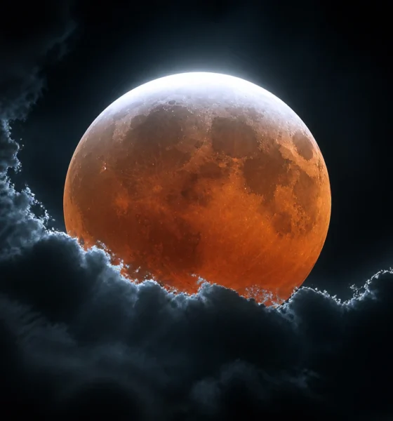 partial lunar eclipse 96 percent copper moon California