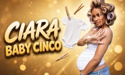 Ciara fifth child announcement baby Cinco clothesline
