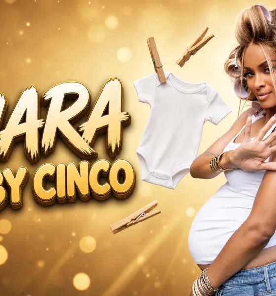 Ciara fifth child announcement baby Cinco clothesline