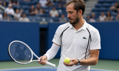 Daniil Medvedev US Open first round straight sets win