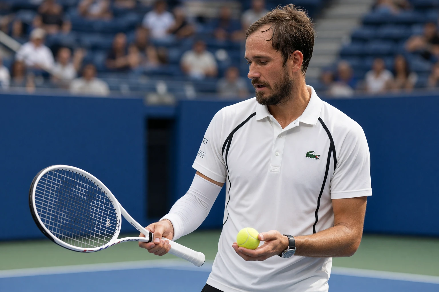 Daniil Medvedev US Open first round straight sets win