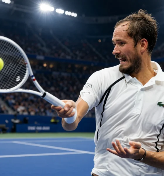 Daniil Medvedev US Open first-round win over Gaston