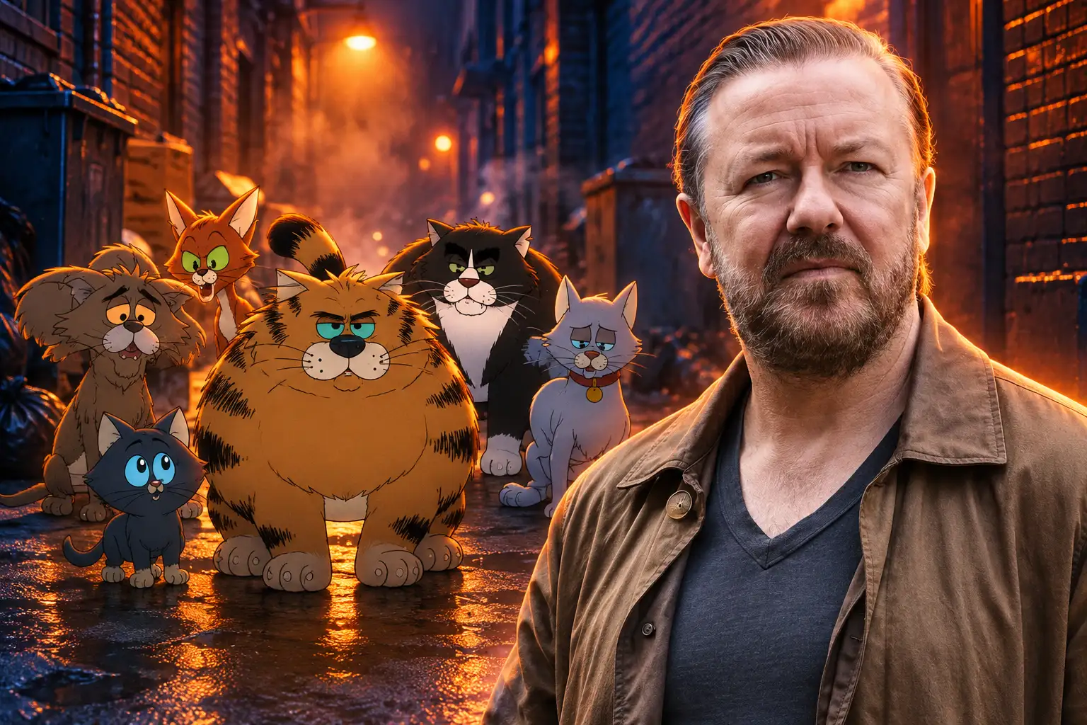 Ricky Gervais Alley Cats until he dies Netflix